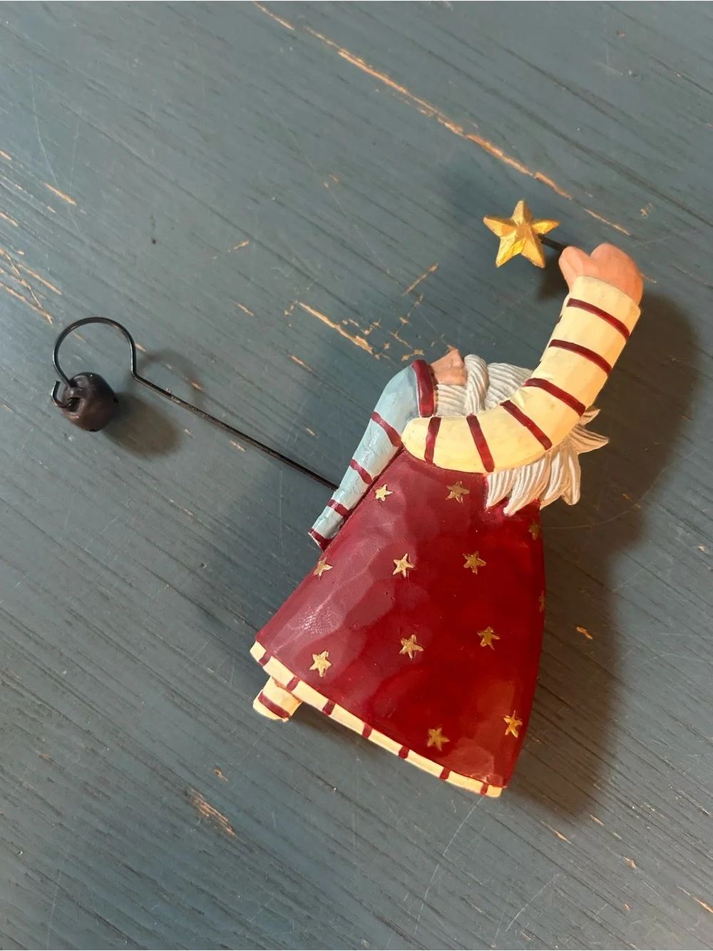 Whimsical Unbranded Red and Yellow Star Santa Claus Hanging Ornament - Christmas